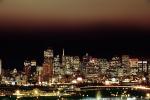 view from Potrero Hill, Downtown, Buildings, Skyscrapers, Cityscape, Nighttime, Night