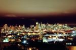 night, Cityscape, skyline, Nighttime, lights, view from Potrero Hill, CSFV12P01_04
