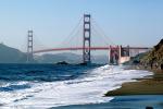 Baker Beach, Golden Gate Bridge, Waves, Foam