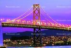 San Francisco Oakland Bay Bridge, Twilight, Dusk, Dawn, CSFV13P01_01B