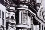 Painted Victorians in Black & White, building, detail