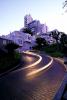 Brick roadway, Garden, Hairpin Turn, Switchback, S-curve, curviest, homes, houses, buildings, CSFV20P10_07