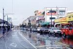 Parked Cars, shops, buildings, rain, wet, slippery, inclement weather, Vehicles, CSFV21P05_02