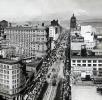 Market street, Trolley, Ferry Building, Emporium, 1920's, CSFV21P15_15
