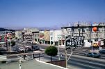 Welcome to Surf Motel, Capri Motel, Lombard Street, cars, gas station, automobile, vehicles, August 1966, 1960s