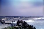 Ocean Beach from the Cliff House, pier, Playland, Great Highway, amusement park, August 1966, 1960s