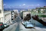 The Cable Car Barn and Museum, Cars, automobile, vehicles, Mason and Washington Streets, Nob Hill, May 1963, 1960s