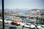 Parked Cars, Docks, Cars, Vehicles, piers, boats, July 1958, 1950s