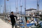 Man, Docks, Harbor, piers, boats, July 1958, 1950s, CSFV22P08_03