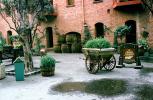 Floral Cart, plaza, barrels, building, trash can, The Cannery, Fishermans Wharf, 1974, 1970s, CSFV22P12_02