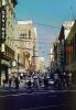 Sacramento Street, San Francisco, Roos Atkins, Joseph Magnin, Macy's, cars, traffic, building, 1950s, CSFV22P15_01