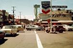 Chevron Station, Chevy Imapala Cars, Automobiles, Vehicles, Tarantino's Restaurant, 1950s, CSFV22P15_07
