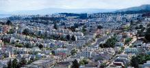 the Castro District, view from Buena Vista Hill, urban sprawl, Panorama, CSFV24P09_19B