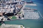 Pacbell Ballpark, McCovey Cove, SOMA, buildings, South Beach Marina, boats, harbor, docks