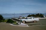 Cadillac Car, Parking, near the Golden Gate Bridge, Alcatraz, March 1958, 1950s, CSFV27P02_03