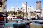 Chevy Cars, Union Square, Geary Avenue, 1957, 1950s