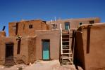 steps, ladder, stairs, door, Pueblo de Taos