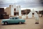 Taos Mission, car, automobile, vehicle, Pueblo de Taos, 1950s