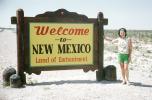 Sign, signage, billboard, Woman, shorts, Welcome to New Mexico, CSMV02P14_07