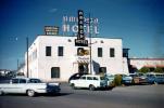 Cars, Amador Hotel, landmark building, Albuquerque, 1950s
