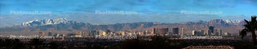 Mountains, Las Vegas Skyline, buildings, The Strip, cityscape