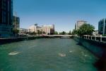 Truckee River, Endorheic River, Water, Flow, Downtown Reno, buildings, bridge, Holiday Casino, CSNV02P08_13