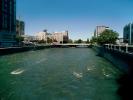 Truckee River, Endorheic River, Water, Flow, Downtown Reno, buildings, bridge, Holiday Casino