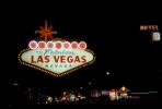 Las Vegas Welcome Sign, Welcome to Fabulous Las Vegas Nevada, Welcome Las Vegas, Sign, Signage, Nighttime, Night, CSNV02P09_13.1744