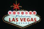 Las Vegas Welcome Sign, Welcome to Fabulous Las Vegas Nevada, Welcome Las Vegas, Sign, Signage, Nighttime, Night, CSNV02P09_13B