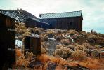 Creosote bush, desert shrub, buildings, hillside, barn, outhouse, shack, CSNV02P10_08.1744