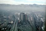 Buildings, skyline, smog, haze, Interstate, highway, December 31 1991
