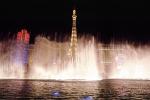 Water Fountain, aquatics, Night, nightime, lights, Exterior, Outdoors, Outside, Nighttime, The Bellagio Hotel and Casino, CSNV05P01_12