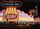 Golden Nugget, Casino, Gambling Hall, Neon signs, night, nighttime, buildings, Las Vegas, Nevada, 1962, Hotel, 1960s, CSNV06P02_06