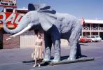 Elephant Statue, Woman, Dress, fashion, Bagdad Inn, Motel, 2211 South Las Vegas Blvd, 1963, 1960s, CSNV06P02_09