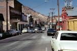Main Street, Cars, Chevy, Cadillac, Old Washoe Club, downtown Virginia City Nevada, 1960s