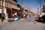 Main Street, Cars, Pontiac, Rambler, downtown Virginia City Nevada, 1950s