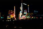 Nighttime, night lights, Hotel, Casino, building, Neon Signage, March 1965, 1960s, CSNV07P03_17