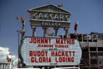 Johnny Mathis, Jeannine Burnier, Buddy Hackett, Gloria Loring, Caesars Palace, marquee