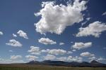 Sleeping Ute Mountain, puff clouds, cumulus, Laccolith rock