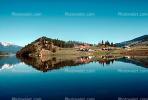 Lake, Reflection, Shore, hills, buildings, Homes, houses, village, Dillon Reservoir, Summit County, CSOV01P01_06.1744