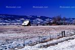 Home, House, fence, rural, snowy fields, ice, cold, mountains, barn, Del Norte, CSOV01P07_07