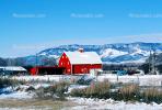 Barn, fields, cold, ice, snow, mountains, CSOV01P07_11
