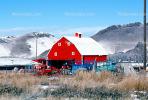 Barn, fields, cold, ice, snow, mountains, CSOV01P07_13