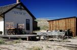 Train Station, South Park City, Fairplay in Park County, buildings, ghost town, baggage cart, freight wagon