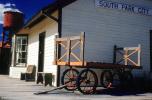 Baggage Cart, buildings, ghost town, Depot, water tower, South Park City, Fairplay in Park County, CSOV03P09_14
