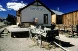 Freight Wagon, Baggage Cart, Depot, Train Station, South Park City, Fairplay in Park County, buildings, ghost town