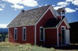 One Room Schoolhouse, red schoolhouse, South Park City, Fairplay in Park County, building, ghost town