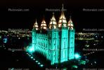 Mormon Temple in the Nighttime, Salt Lake City, CSUV01P01_06