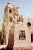 Saint Thomas Church and Indian Mission, Cathedral, Christian, Statue, Religion, Religious, Building, Padre, Cross, Pedestal, Yuma, Arizona, 1959, 1950s, CSZV02P09_06