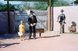 Wyatt Earp, Doc Holliday, statues, figures, Gunfight at the O.K. Corral, Tombstone, June 1976